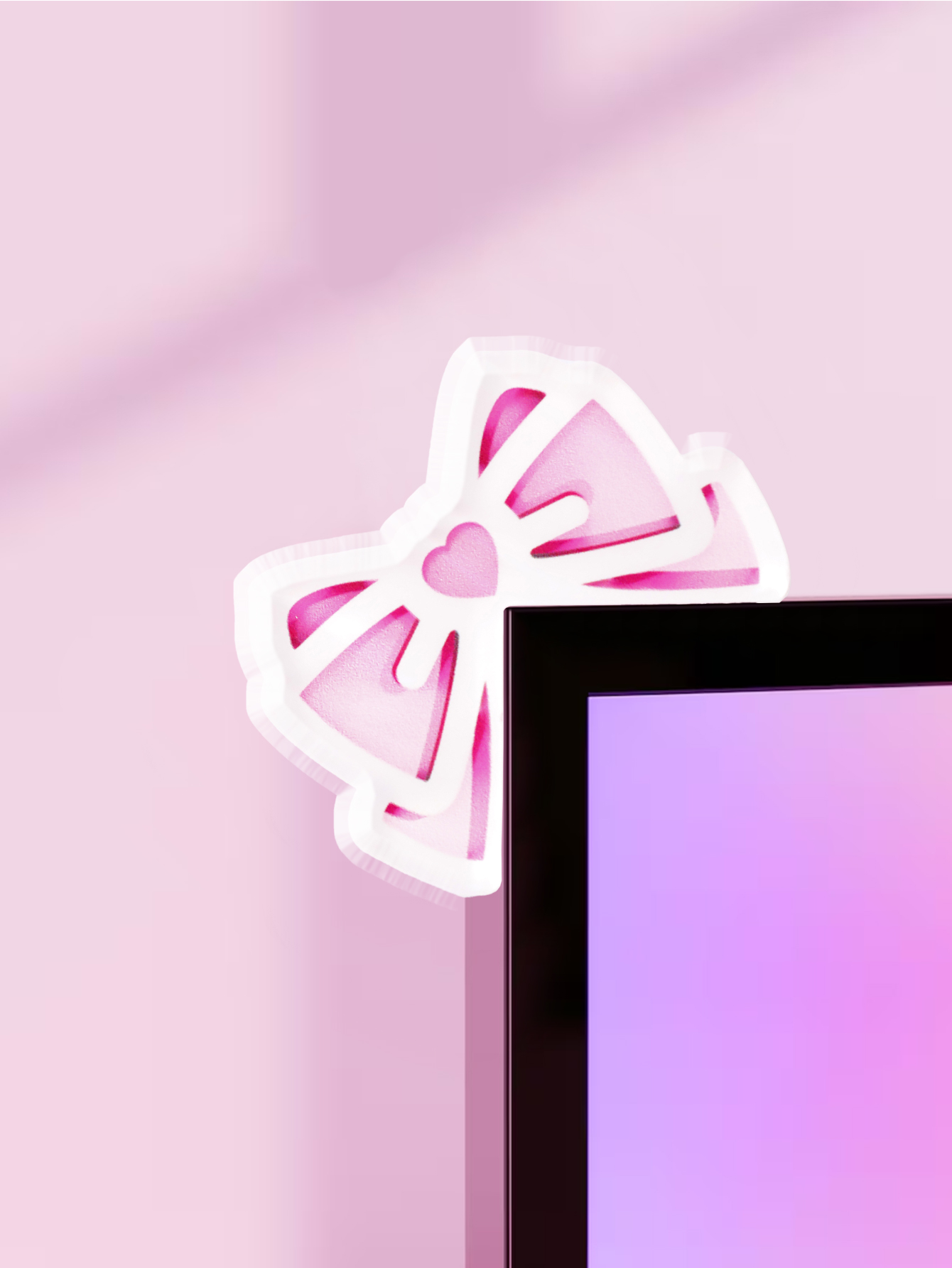 Pc Gaming Setup - Kawaii القوس رصد ديكور الوردي الاكريليك
